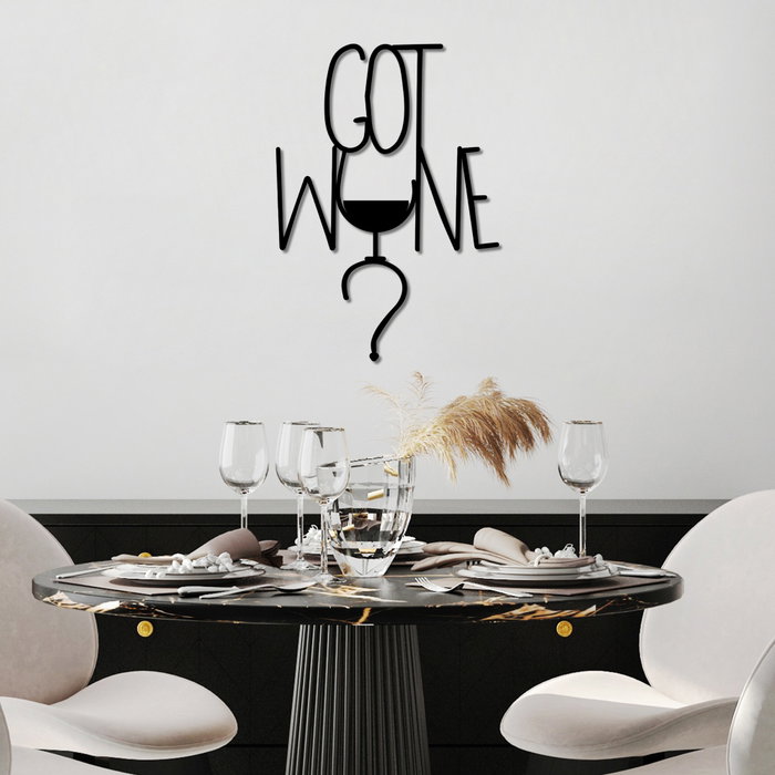 Wallity Got Wine Escultura de Pared de Metal Negra Wallity Got Wine Escultura de Pared de Metal Negra
